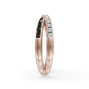 Black Criss Cross Band | Criss Cross Diamond Ring | Enamel ring